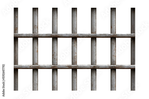  prison iron bars isolated on white background PNG,AI GENERATED