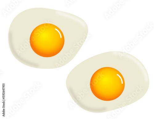Flat, Simplistic Illustration of Eggs Sunny Side Up