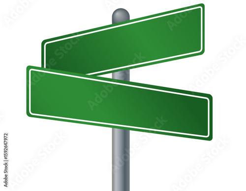 Blank Street Name Sign at Intersection