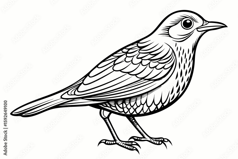Obraz premium coloring page line art the blackbird black vector