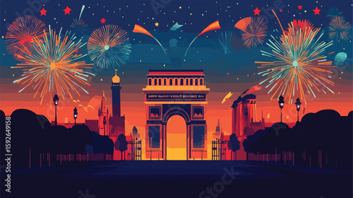 Bastille Day Celebration Lettering Poster