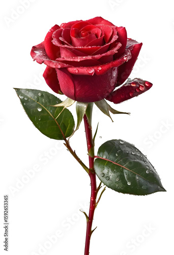  Single Red Rose - Fresh Red Rose | Romantic Flower | Love Symbol | Valentine Rose | Beautiful Rose Bloom | Perfect Rose