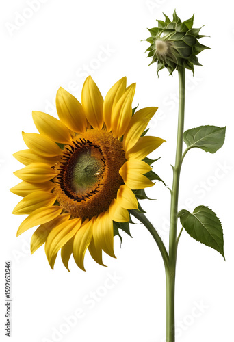 Bright Yellow Sunflower - Fresh Sunflower Bloom | Natural Flower | Garden Sunflower | Vibrant Yellow Flower | Summer Flower
