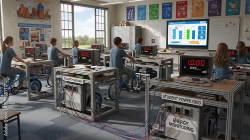 Students Generate Power Pedaling Bikes in Classroom