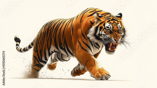 Tigher Fast Cheetah Running – Powerful Wildlife Predator in Full Sprint Action Shot