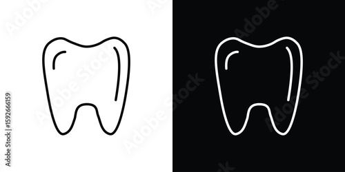 Foto Tooth icons. Minimal vector icons pack for web