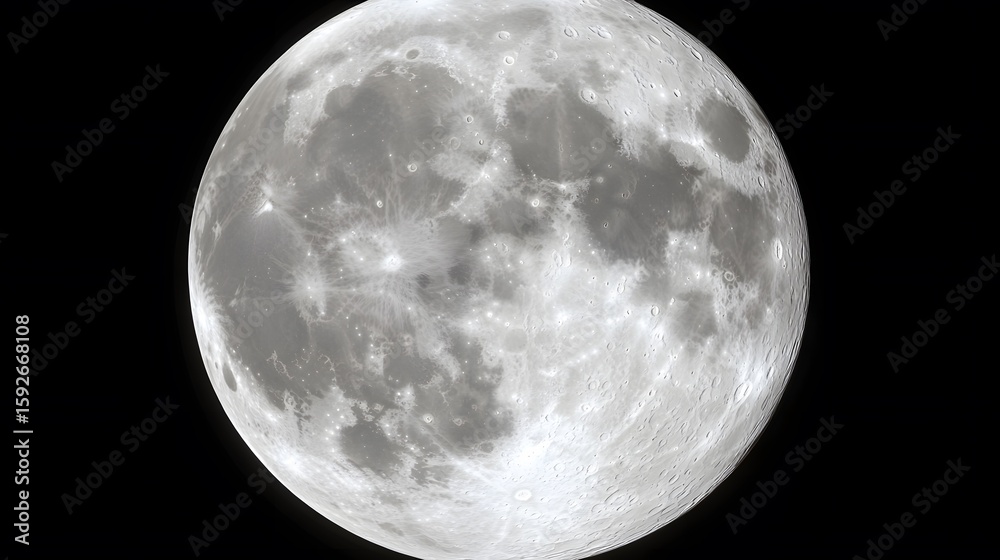 Obraz premium Detailed Full Moon Surface High Resolution Image