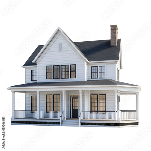 Classic American Victorian Style Home with Front Porch and Details