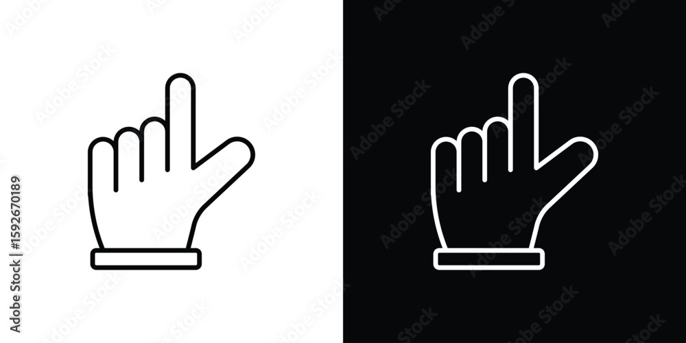 Fototapeta premium Pointing hand icons. Minimal vector icons pack for web