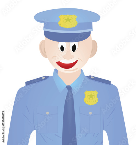 Policeman. front view. vector illustration	