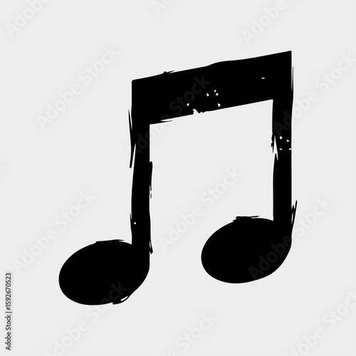 Melodic Silhouette: A bold, textured silhouette of a musical note, resonating with the raw energy of musical creation and the boundless realm of sound.