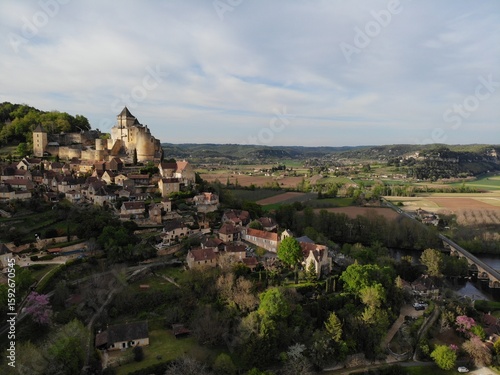 Castelnaud/Dordogne. Flugbild.