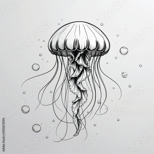 jellyfish on black background