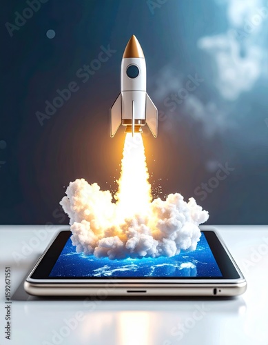Rocket launching from tablet (1)