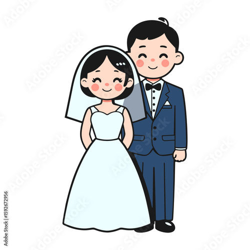 A guy and a girl in wedding attire. Wedding сeremony сoncept