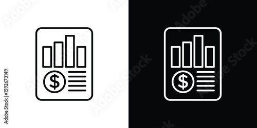 Income statement icons. Minimal vector icons pack for web