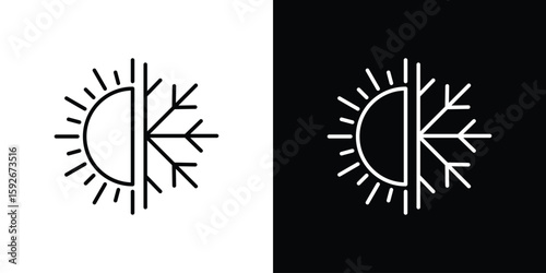 Fotografie Hot and cold icons. Minimal vector icons pack for web