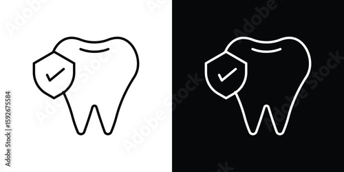 Foto Dental insurance icons. Minimal vector icons pack for web