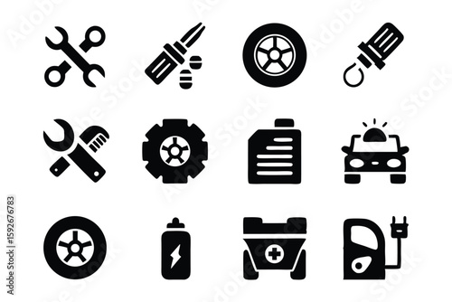 Car Maintenance & Service Symbols – Essential Icons for Vehicle Care and Functionality

