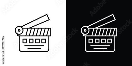 Obraz na płótnie Cinema flapper icons. Minimal vector icons pack for web