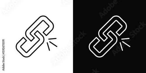 Obraz na płótnie Broken link icons. Minimal vector icons pack for web