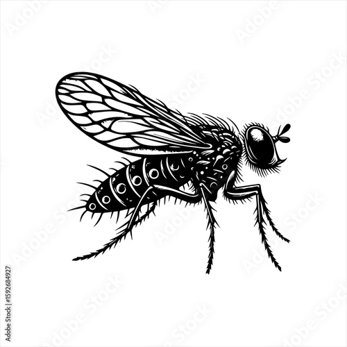 A fly isolated on white background