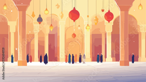 Islamic New Year Flat Vector Illustration