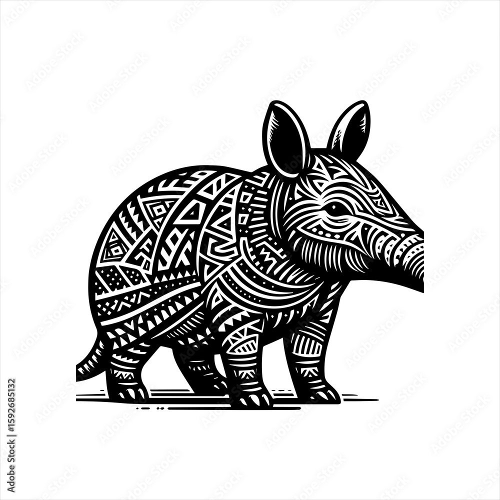 Fototapeta premium A tapir isolated on white background