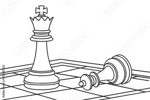 coloring page line art the rook black vector