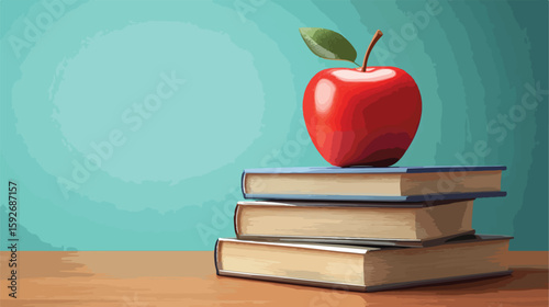 Celebrating Teachers: School Apple on Book Stack