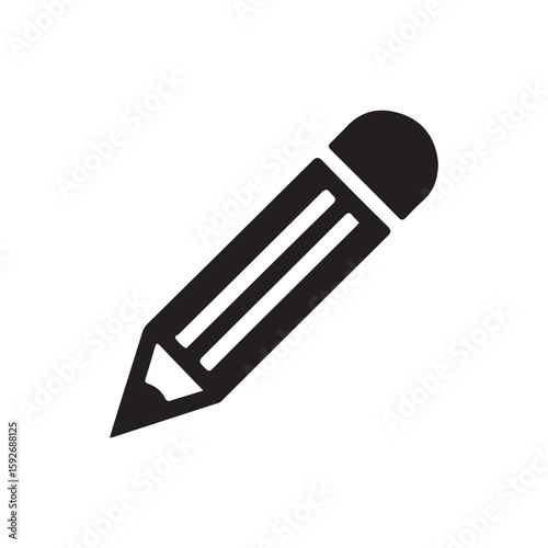 Simple black and white pencil icon.