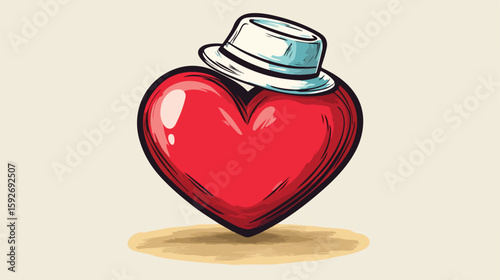Medical Heart Nurse Hat Vector Illustration