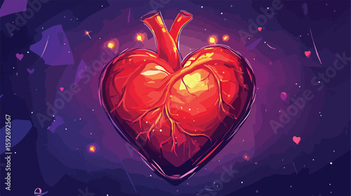 Heart Sparks Vector Graphic Illustration