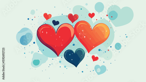 Heart Love Speech Bubbles Vector Illustration