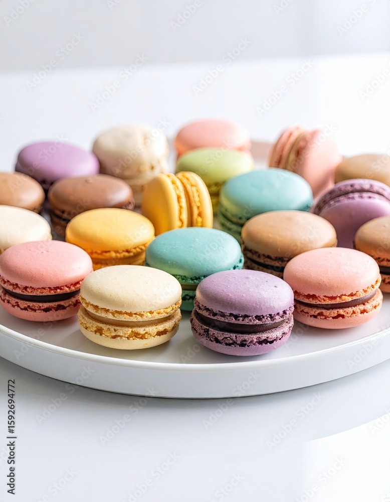 Obraz premium Colorful macarons on a plate