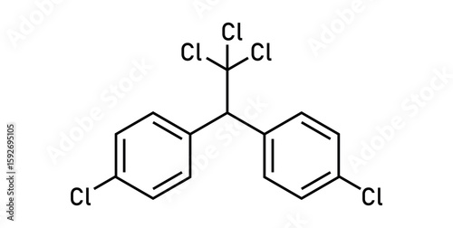 chemical structure of Dichlorodiphenyltrichloroethane DDT.