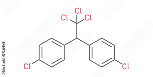 chemical structure of Dichlorodiphenyltrichloroethane DDT.