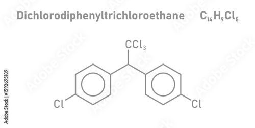 chemical structure of Dichlorodiphenyltrichloroethane DDT.