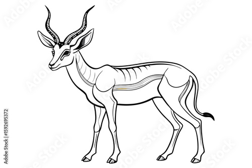 coloring pageline art the springbok black vector