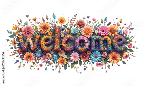 Word Welcome tex form white background 