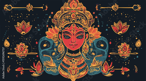 Hindu Culture Mehndi Style Tattoo Design