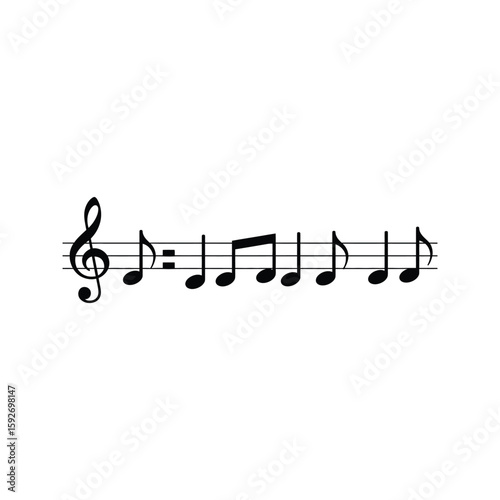 Simple Music Notation Treble Clef GClef Eighth Notes Music Staff