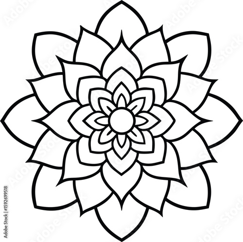 Intricate zen doodle pattern for coloring pages and creative projects