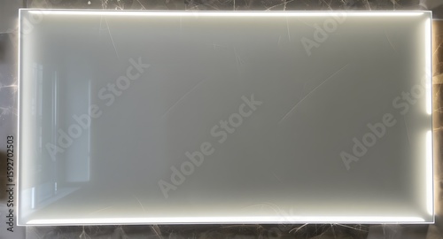 Illuminated Rectangular Structure Interior View Featuring Bright Light And Gradient Effect