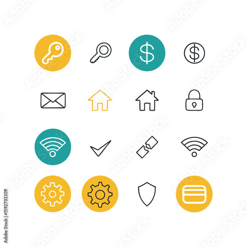 Collection of modern flat design icons for web and mobile applications