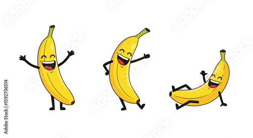 Smiling Banana Stickers