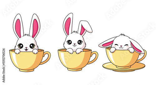 Cute Bunny Cup Stickers
