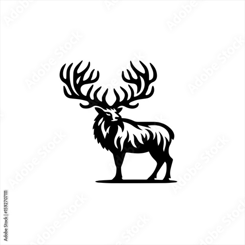 Majestic elk isolated on white background