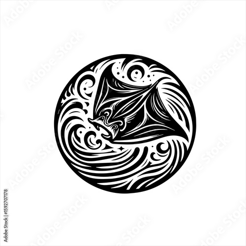 Manta ray isolated on white background