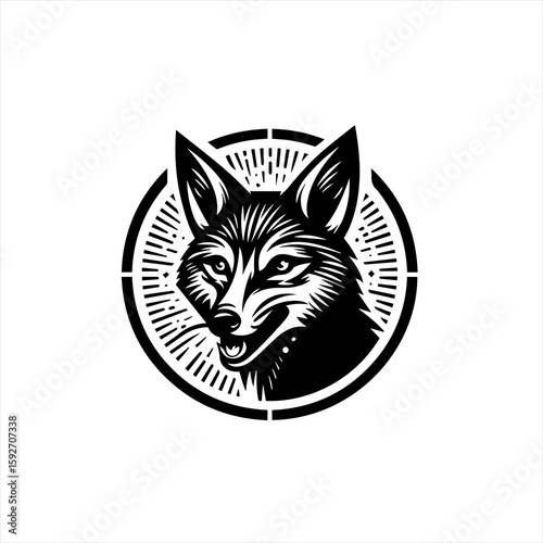 Fox head isolated on white background